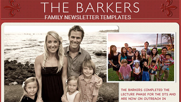 family newsletter templates