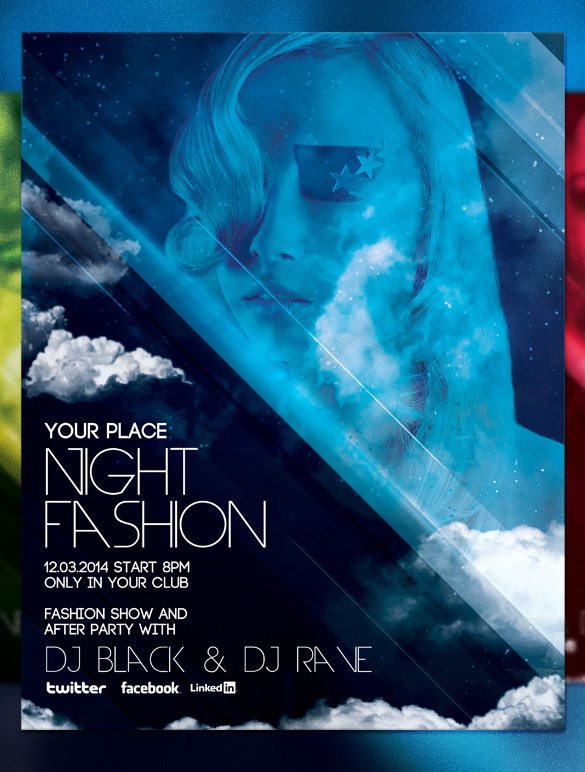 fashion night flyer template