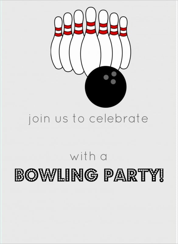 fine bowling invitation template