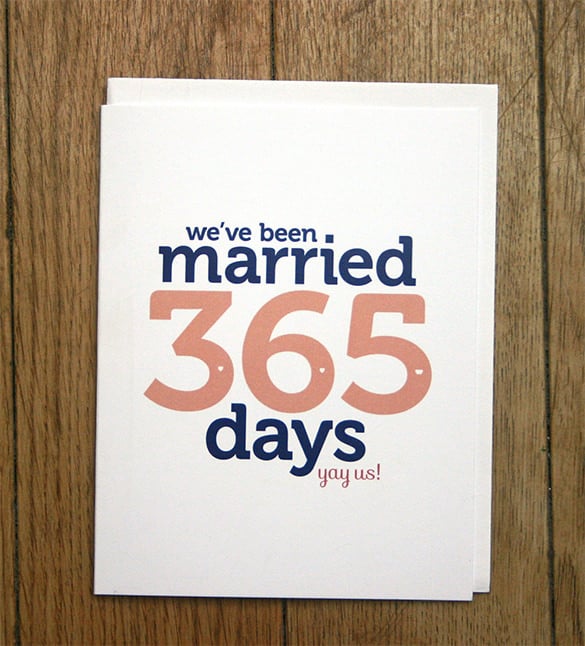 first wedding anniversary card