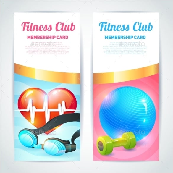 fitness psd membership card template