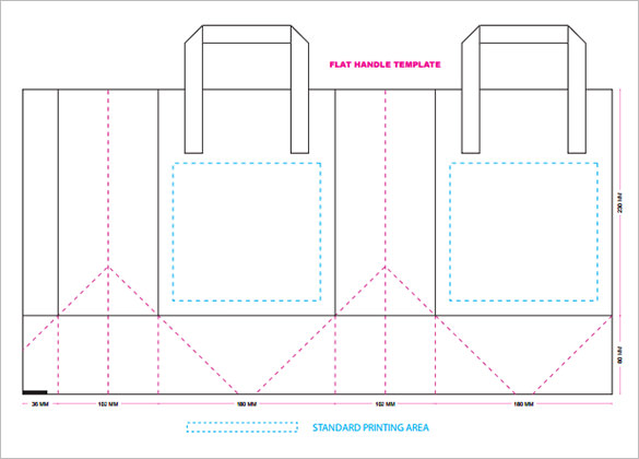 flat handle paper bag template example