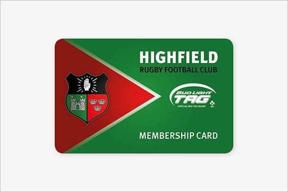 football club membership card template design