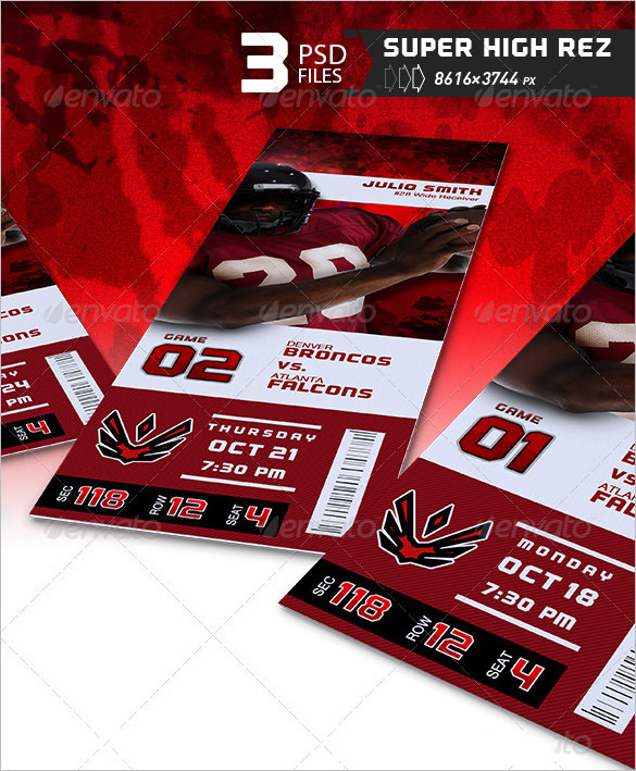 football event ticket template