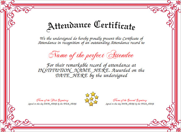28 Attendance Certificate Templates Docs Pdf Psd 9502