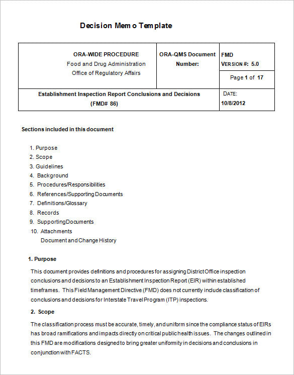 8+ Decision Memo Templates Free Word, PDF Documents Download