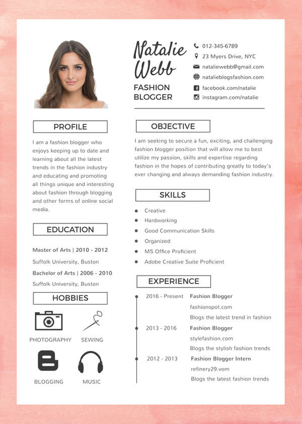 8 Fashion Designer Resume Templates DOC Excel PDF