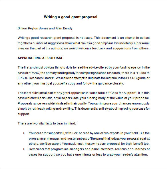 free grant writing proposal word download