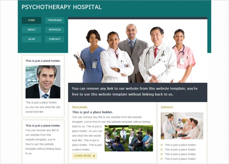 free hospital html template 788x