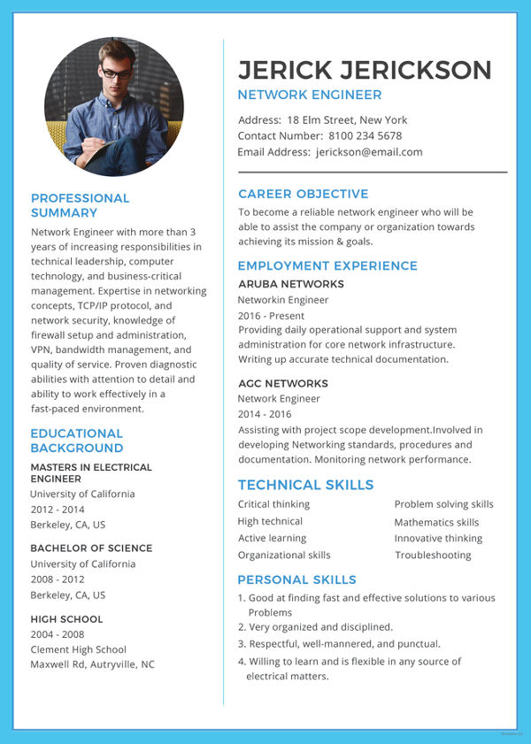 Network Engineer Resume Template - 8+ Free Word, Excel ...