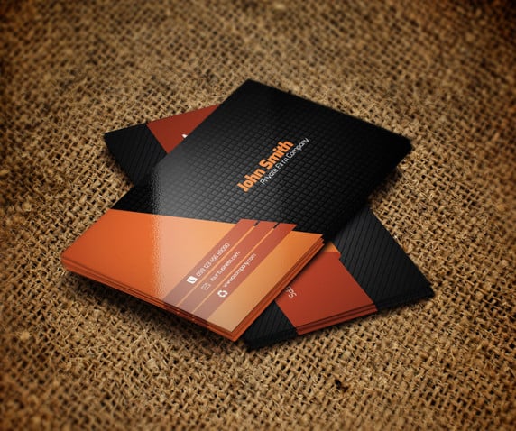 free orange metro style business card template