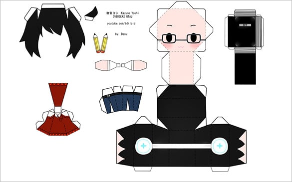 free papercraft templates anime download