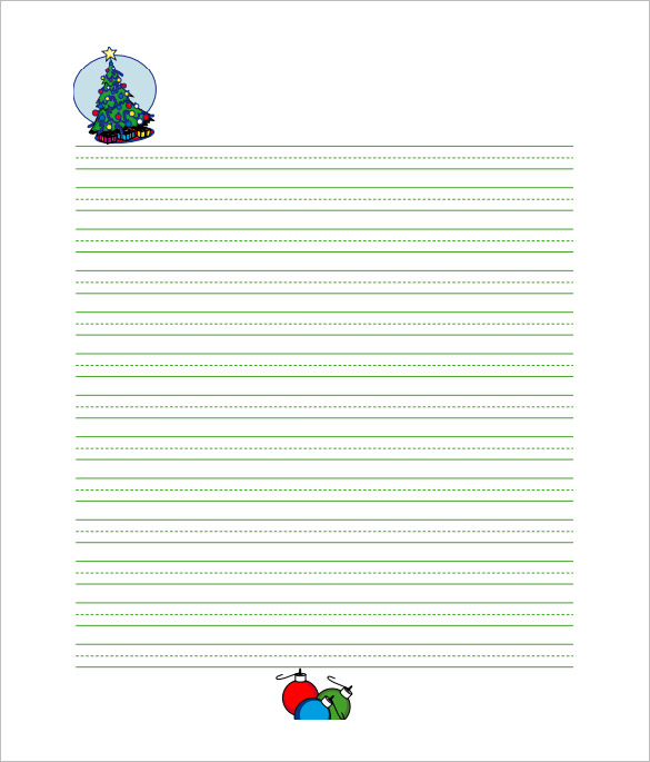 free printable christmas lined writing paper for kids