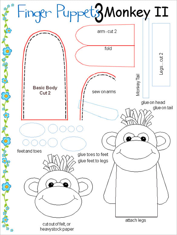 free printable finger puppet template download