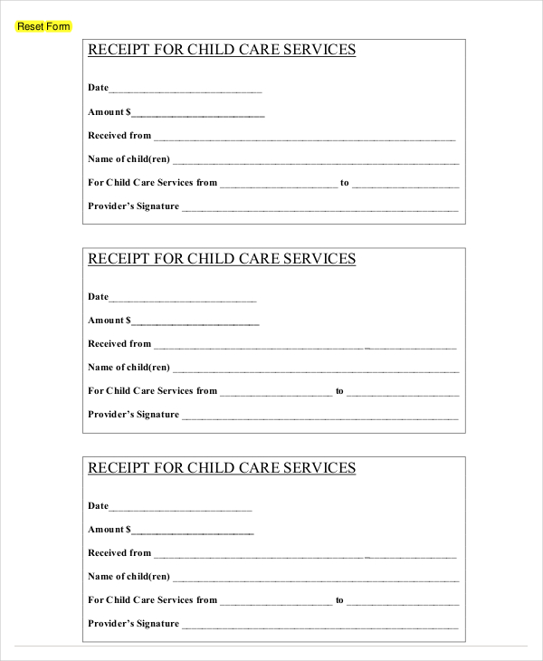 free printable receipts for services doctemplates