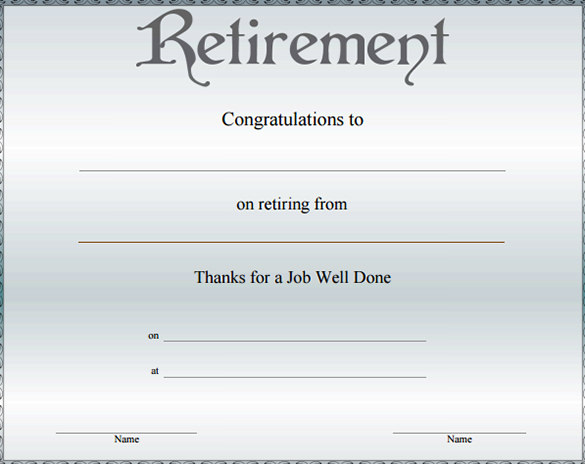 13+ Retirement Certificate Templates - DOC, PDF