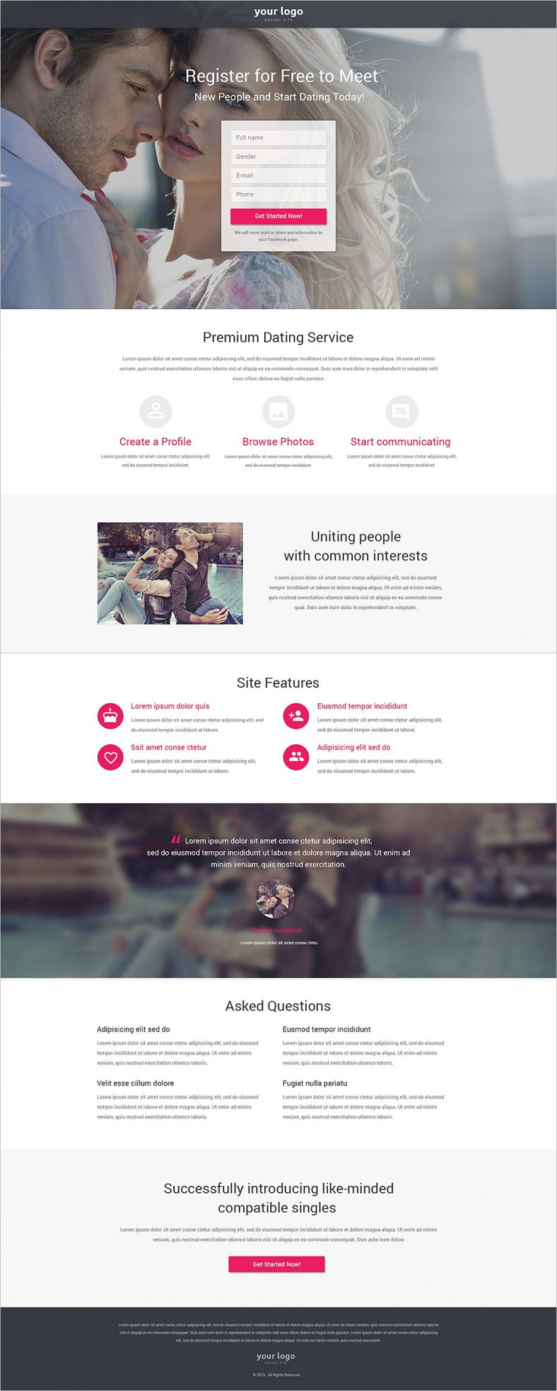 9+ Latest Dating Landing Page Templates