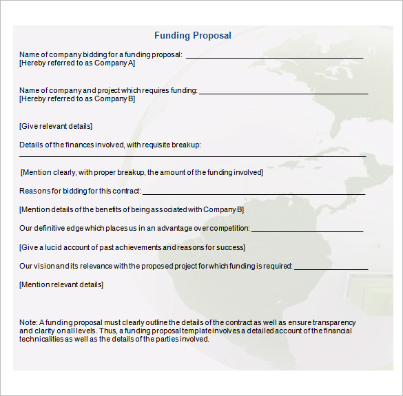 funding proposal sample