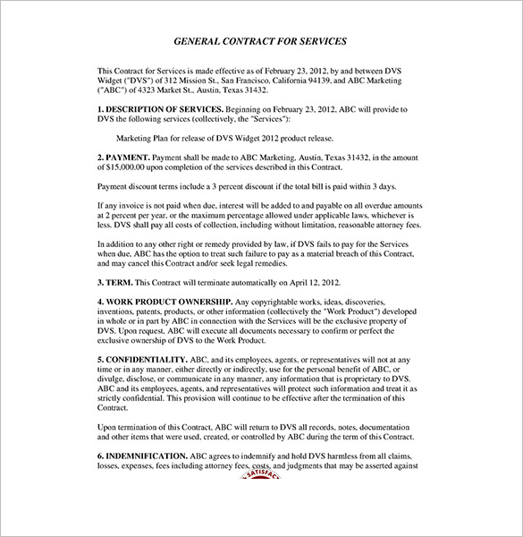 Service Contract Templates 14 Free Word Pdf Documents Download Free Premium Templates Basic Service Agreement Template