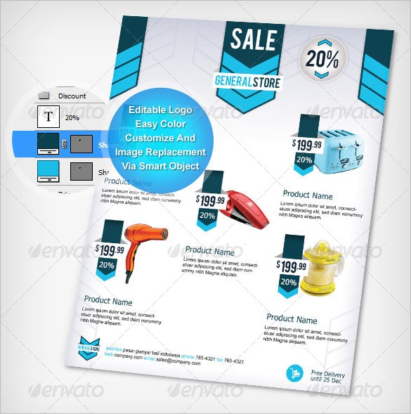 general store advertising psd template