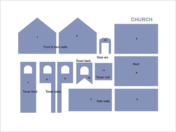gingerbread house church pattern template