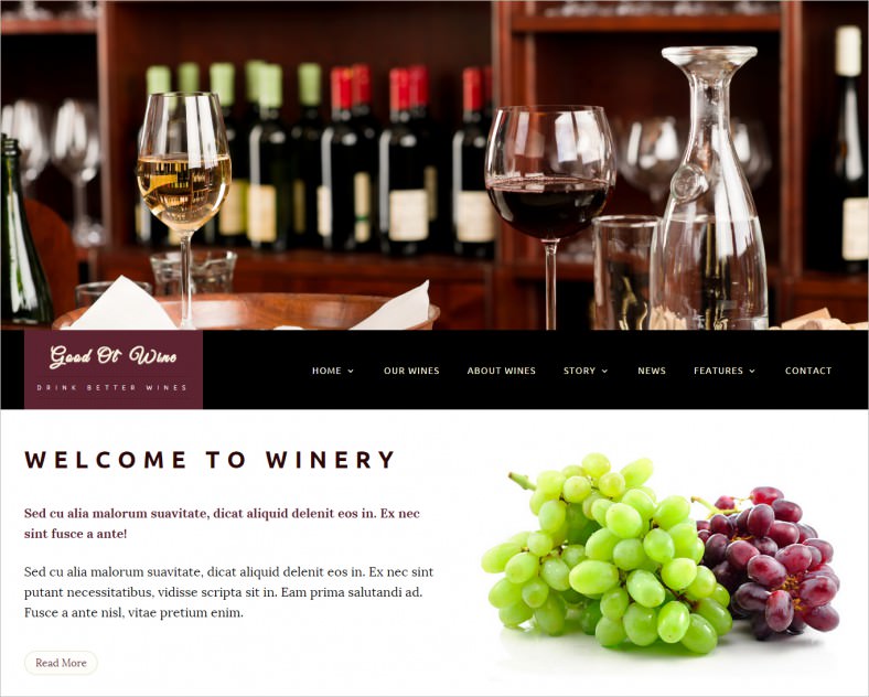 good ol wine wine winery wordpress theme 788x632