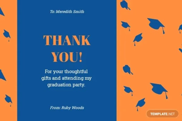 graduation gift thank you card template