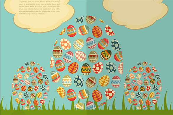 graphic easter card illustration template
