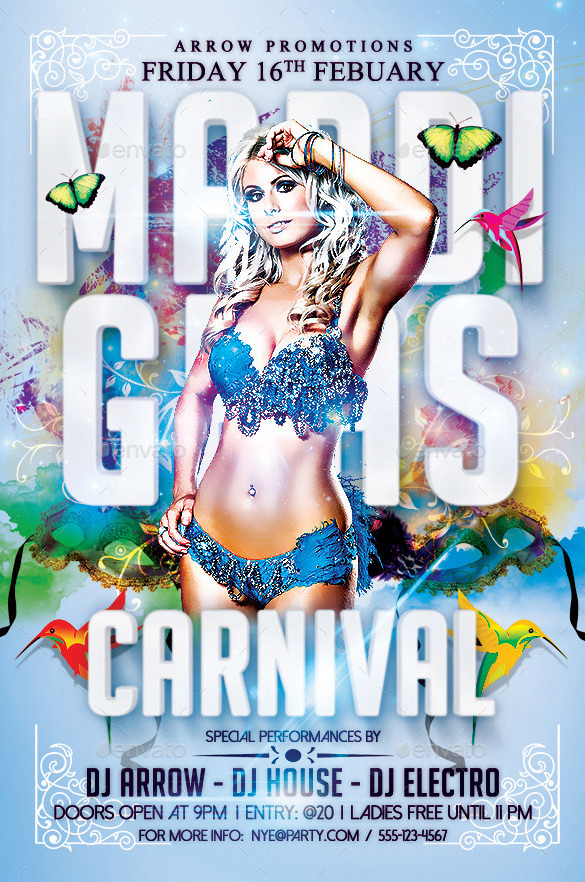 gras carnival flyer template