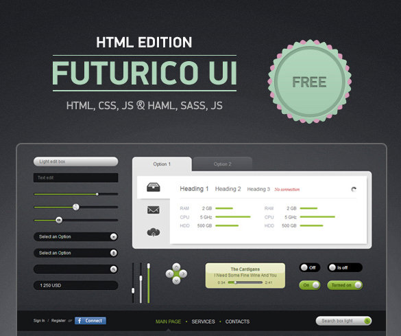 html futurico ui template