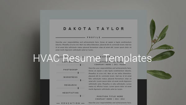 hvac resume template