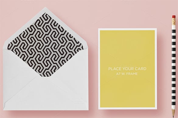 happychic card a7 envelope psd template