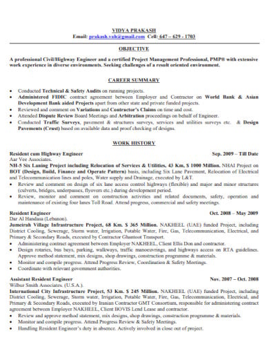 highway-construction-diploma-in-civil-engineer-resume