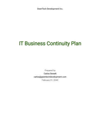 it business continuity plan template