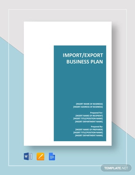 import export business plan template