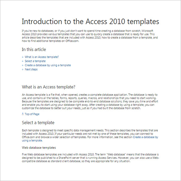 22+ Free Access Database Template