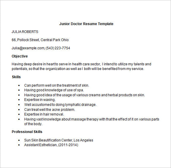 junior-doctor-resume-template