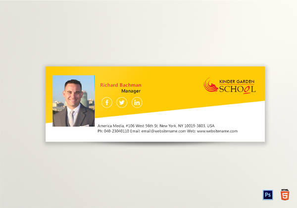 kindergarten email signature template download