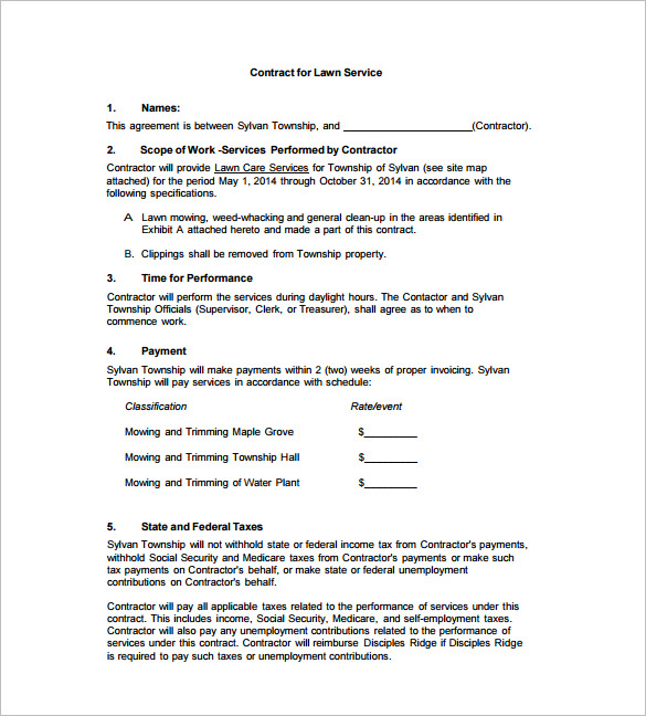 9 Lawn Service Contract Templates Free Word PDF Documents Download Free Premium Templates