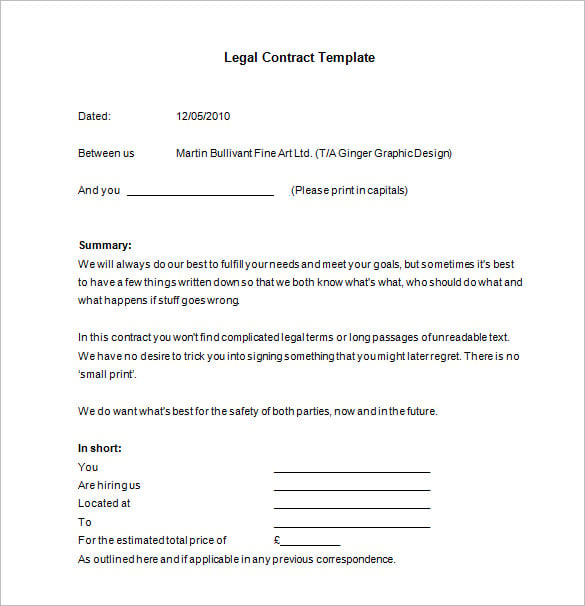 legal contract for graphic design word download