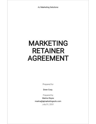marketing retainer agreement template