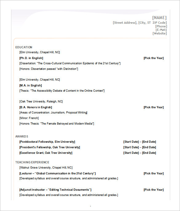 download free new resume templates for word 2007