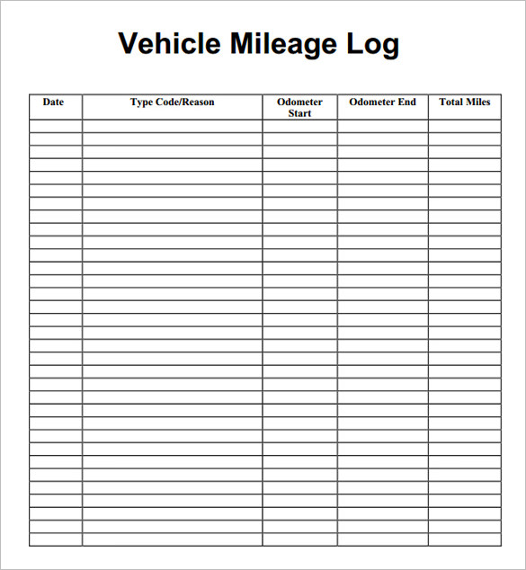 Mileage Log Book Template Excel Templates