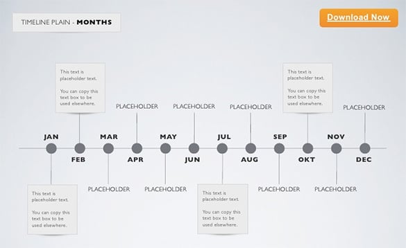 minimal timeline keynote template month