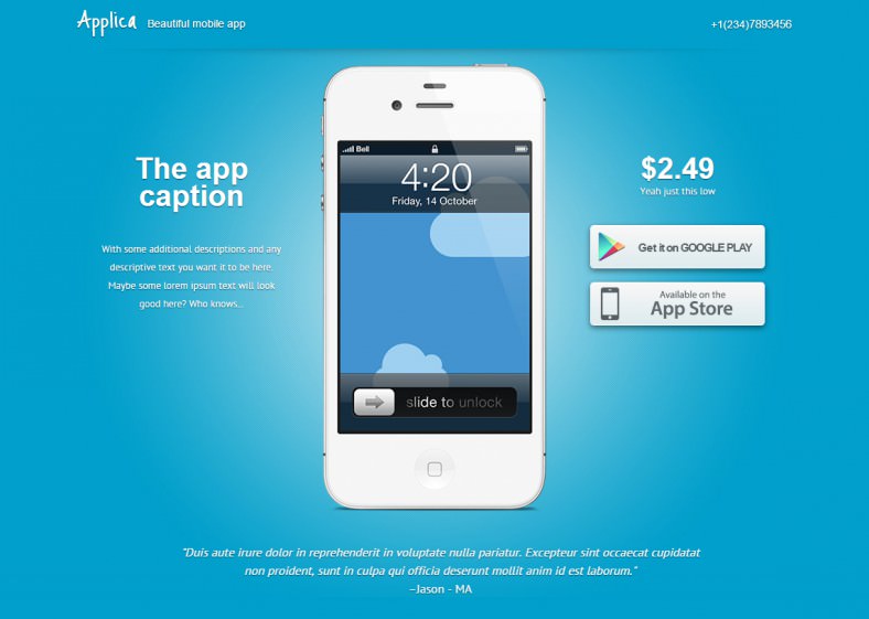 mobile software landing page template 788x