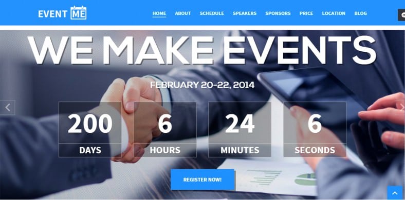 modern clean responsive event landing page 788x390