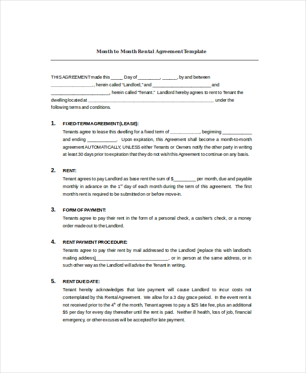 Rental Agreement Template