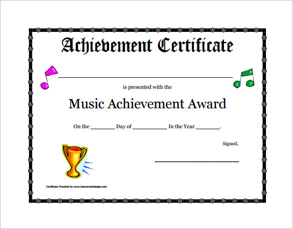 8 Printable Music Certificate Templates Word PSD AI PDF Documents 