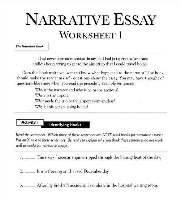 narrative-essay-essay-structure-worksheet