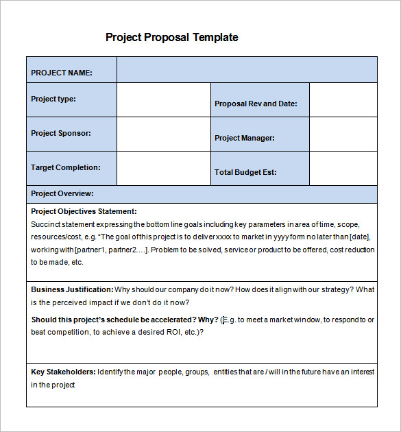 Video Project Proposal Template   New Project Proposal Template Free Download 